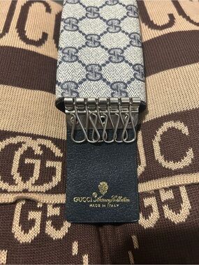 Gucci Key Holder with Black Leather Trim